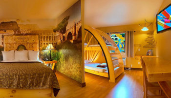 Wisconsin Dells Lodging Mt Olympus Village Resort 1 Queen Bunk
