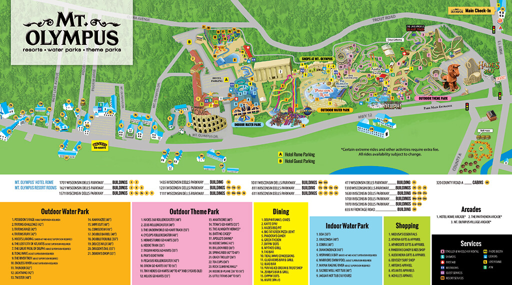 Resort Map - Mt. Olympus Water &amp; Theme Park